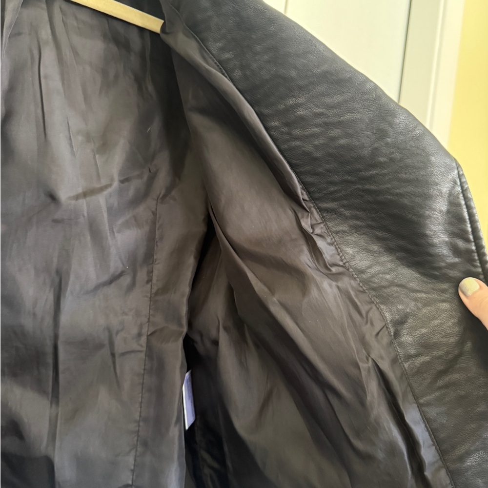 Vegan Leather Fully Lined Moto Jacket XL - Picture 4 of 9